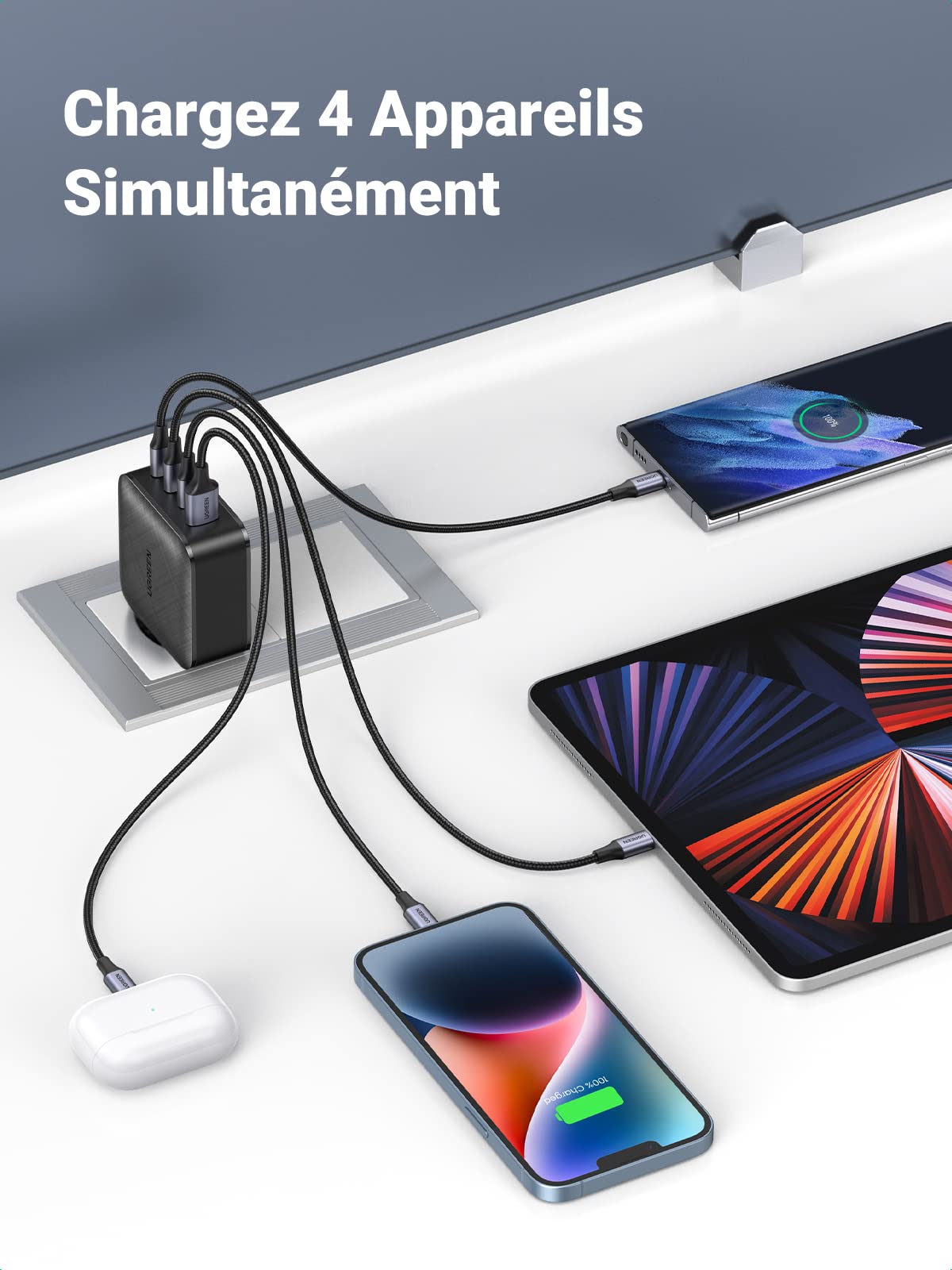 UGREEN 65W Chargeur USB C 4 Ports
