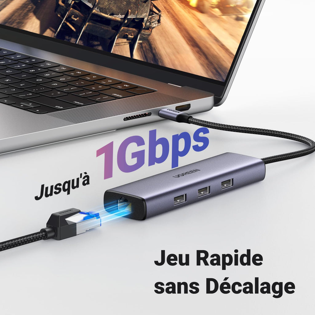 UGREEN Revodok Hub USB C Ethernet Gigabit HDMI 100W PD Charge