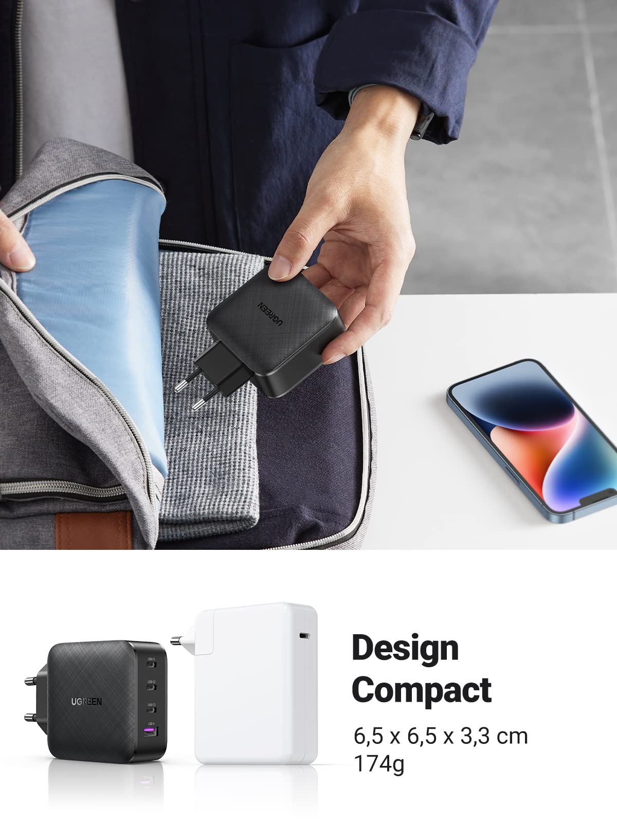 UGREEN 65W Chargeur USB C 4 Ports