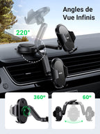 UGREEN Support Téléphone Voiture Ventouse Rotation à 360 Degrés