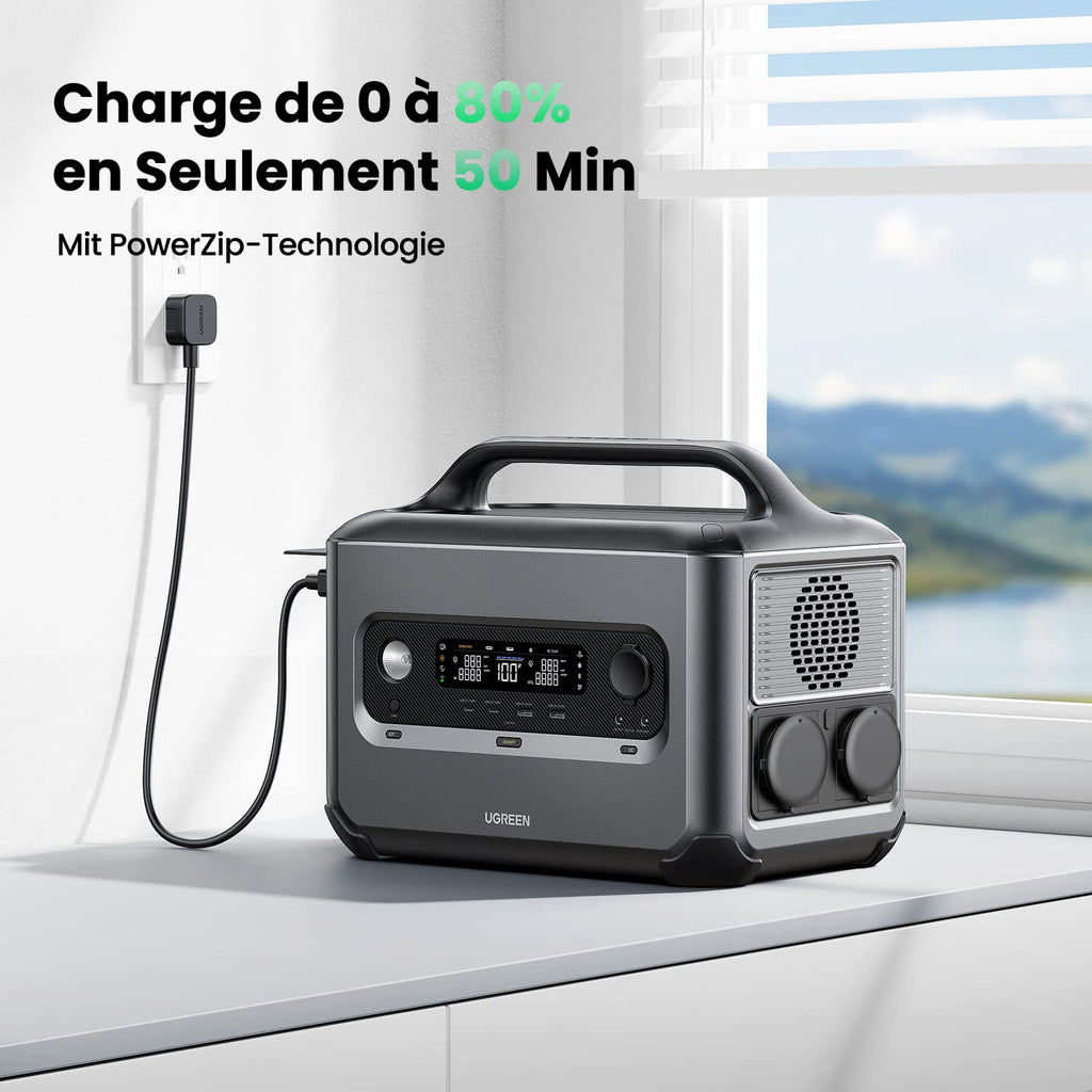 UGREEN Station Électrique Portable 1200 1024Wh PowerRoam avec LiFePO4 Batterie 1.5H Charge Rapide 2500 W