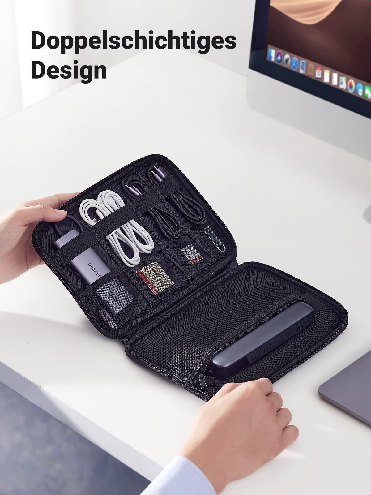 UGREEN Sac Câble Accessoires Électroniques Pochette Protection