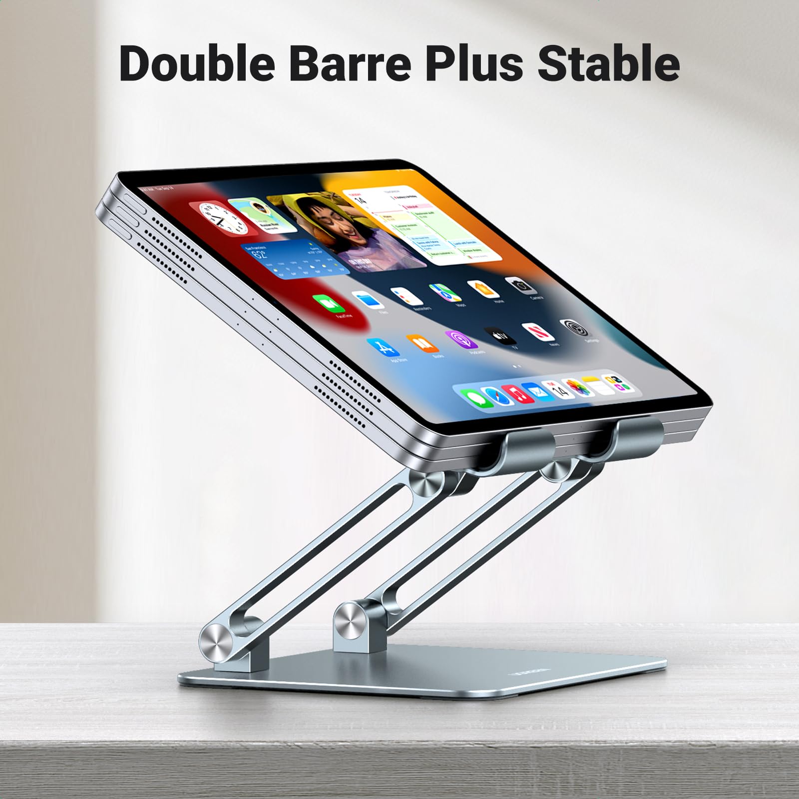 UGREEN Support Tablette Bureau Réglable à Double Tige Porte