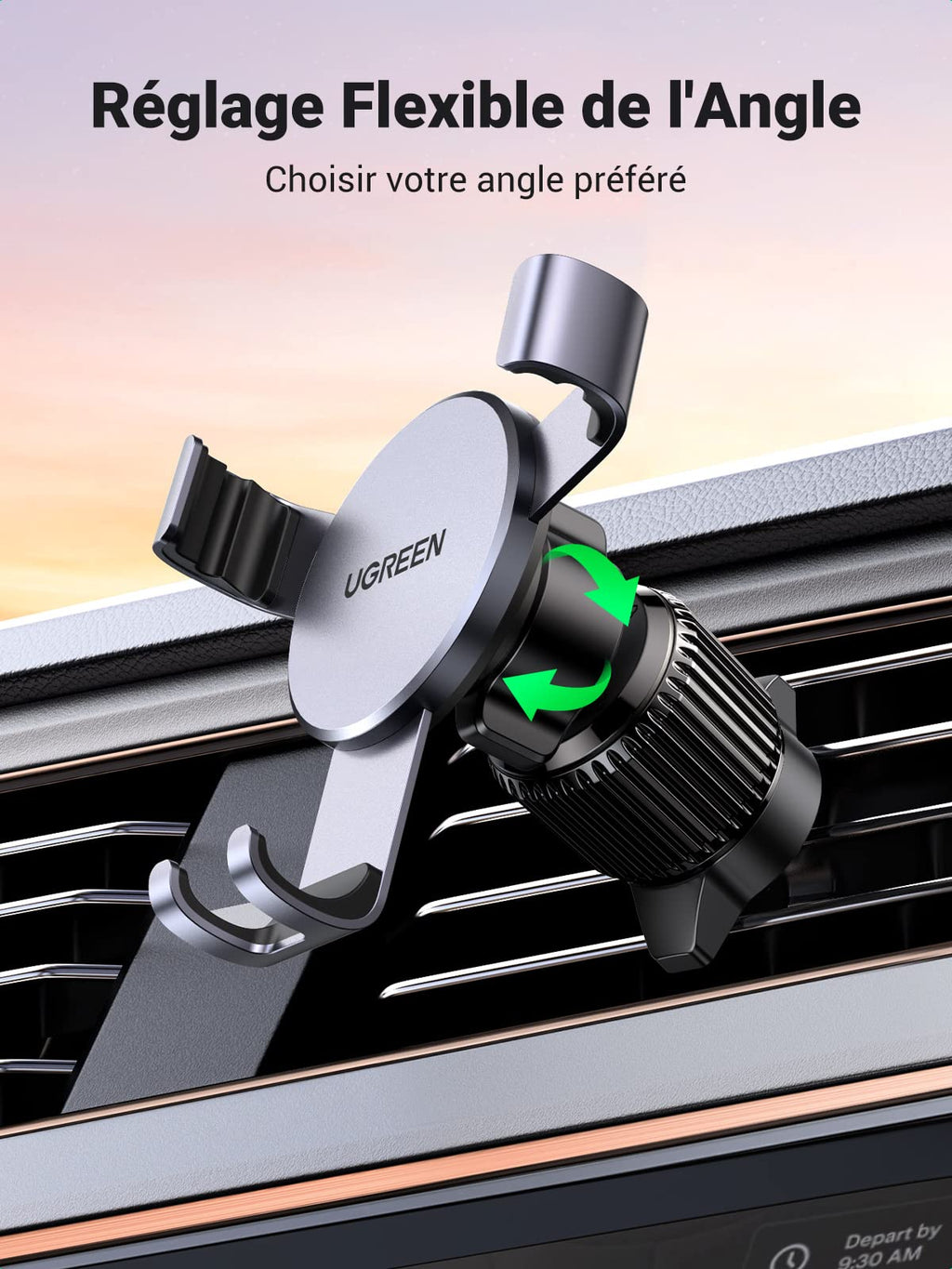 UGREEN Support Téléphone Voiture Gravité Grille Aération (Gris)