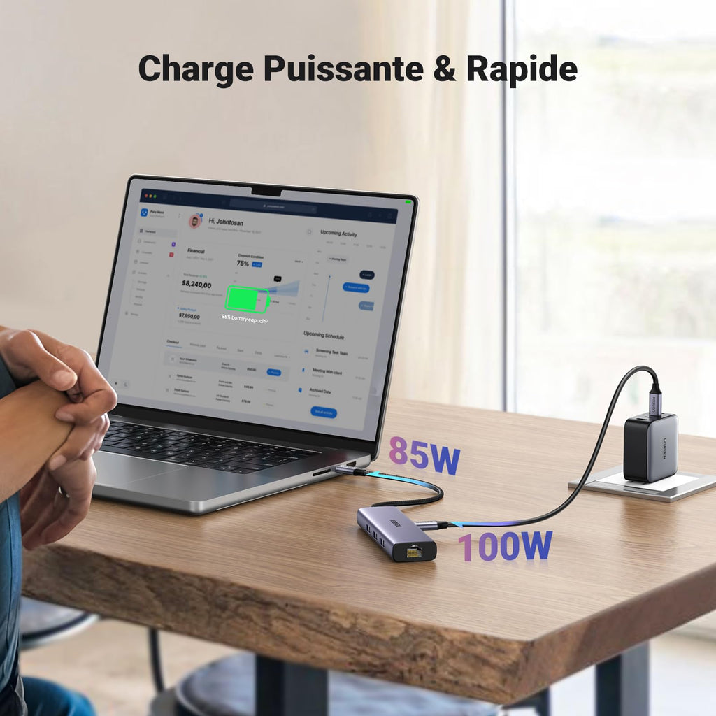 UGREEN Revodok Hub USB C Ethernet Gigabit HDMI 100W PD Charge