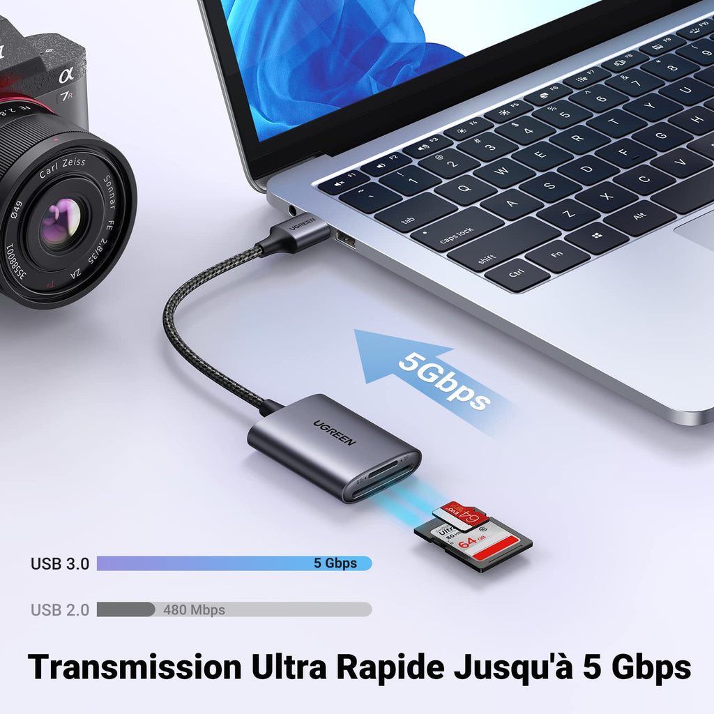 UGREEN USB 3.0 Lecteur de Carte SD Micro SD Adaptateur