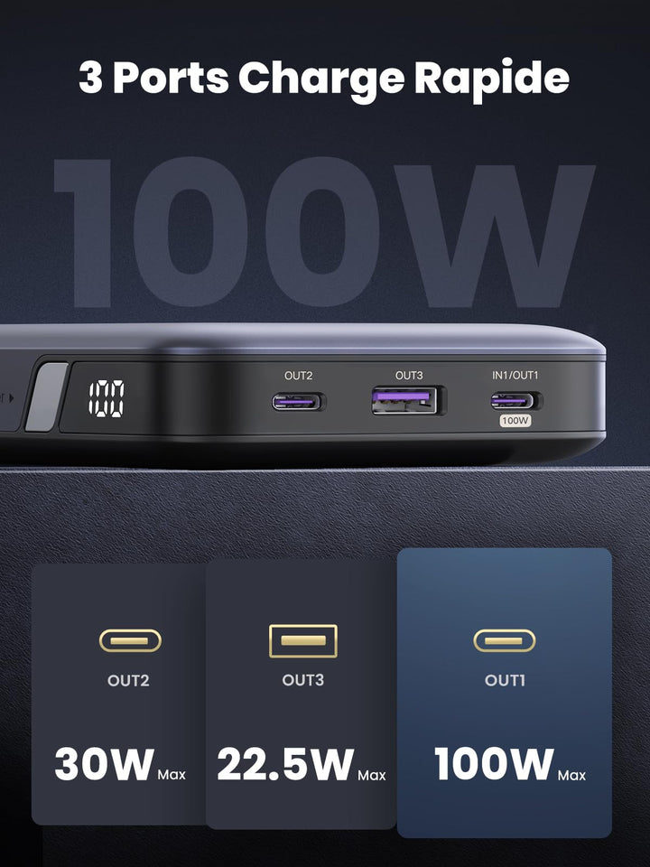 UGREEN Batterie Externe Portable 20000mAh 100W USB C