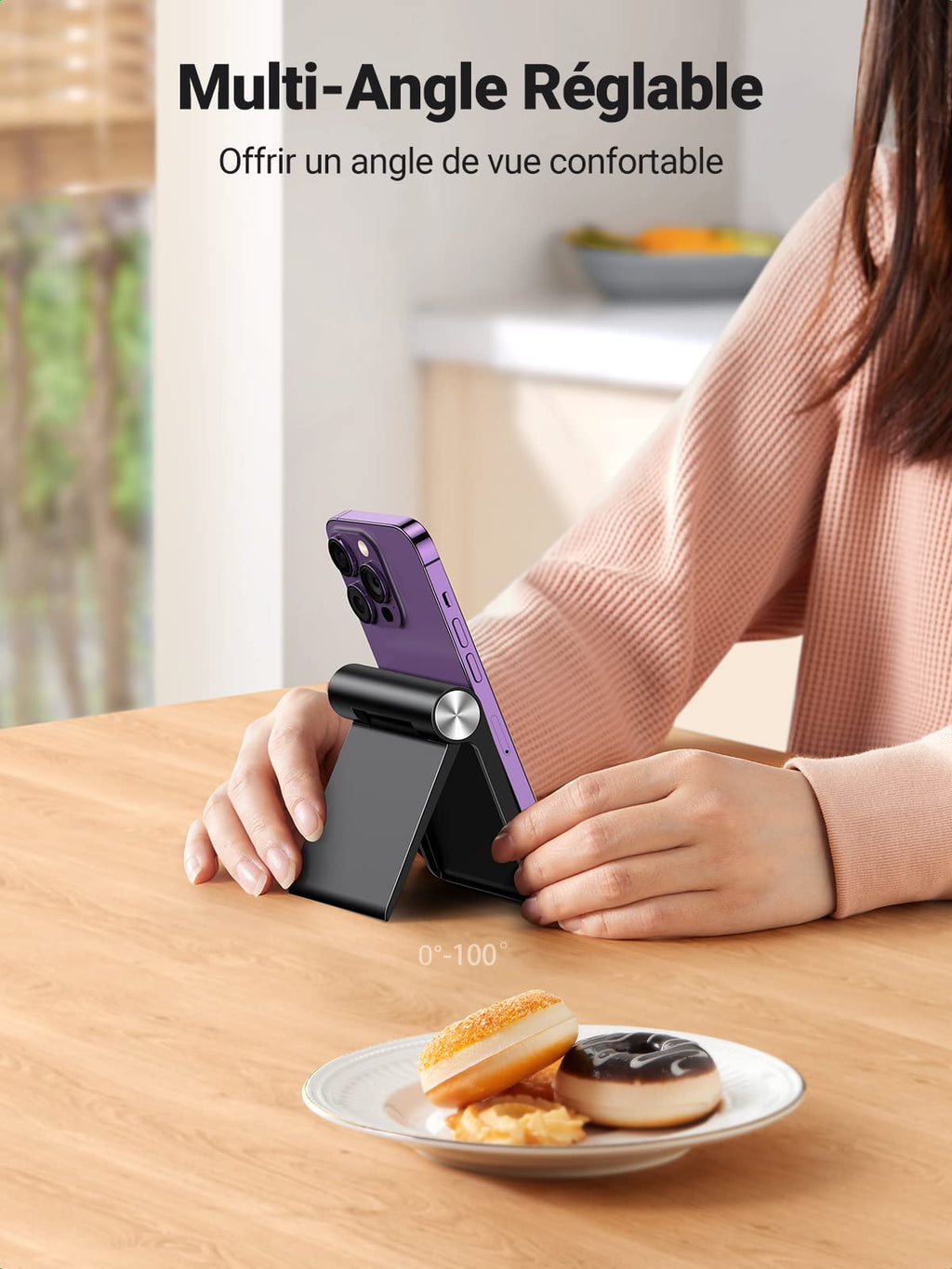UGREEN Support Téléphone Bureau Réglable Pose Téléphone Portable Pliable