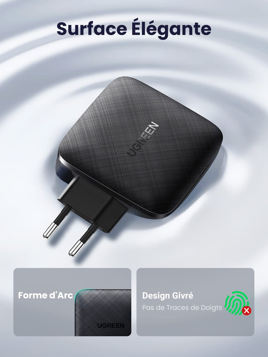 UGREEN 65W Chargeur Secteur 2 USB C PD 3.0 Rapide