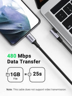 UGREEN Câble USB C vers USB C Coudé 100W Charge Rapide