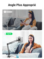 UGREEN Support Tablette Lit Bras Articulé en Aluminium Support Téléphone Flexible Compatible avec iPad Pro 12,9 Air 2022 Mini MediaPad iPhone 15 Plus Pro Max 13 12 Galaxy S23 S22 Redmi Note 11 Pro