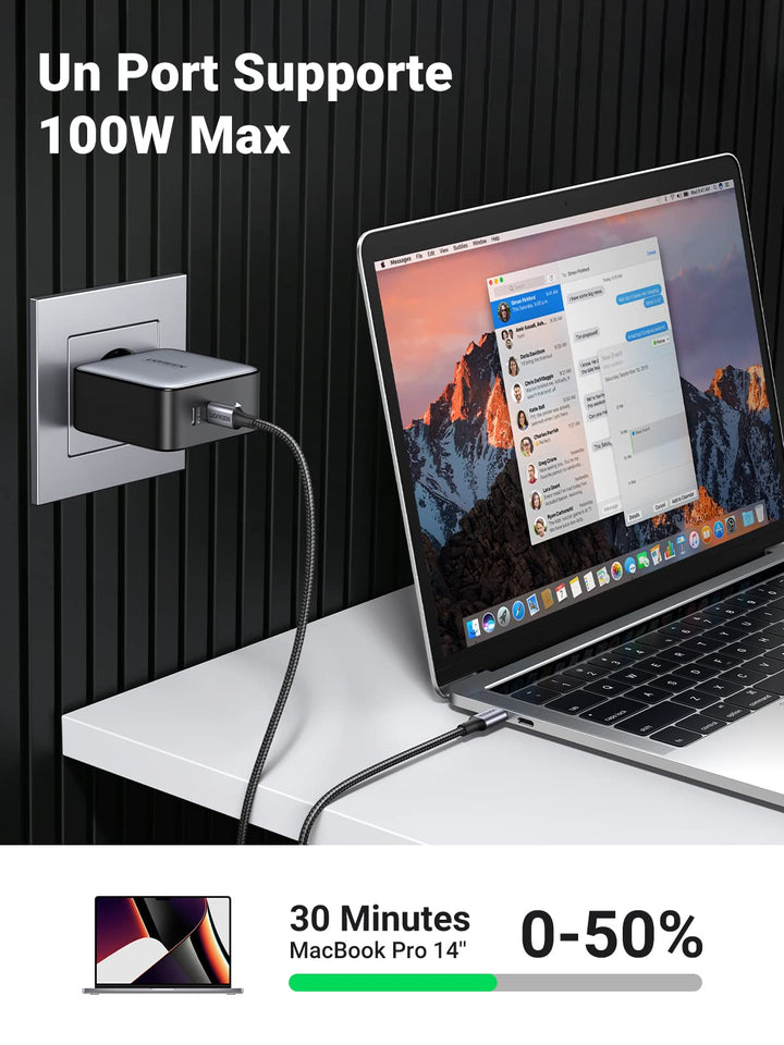 UGREEN Nexode 100W Chargeur USB C 2 Ports GaN Tech