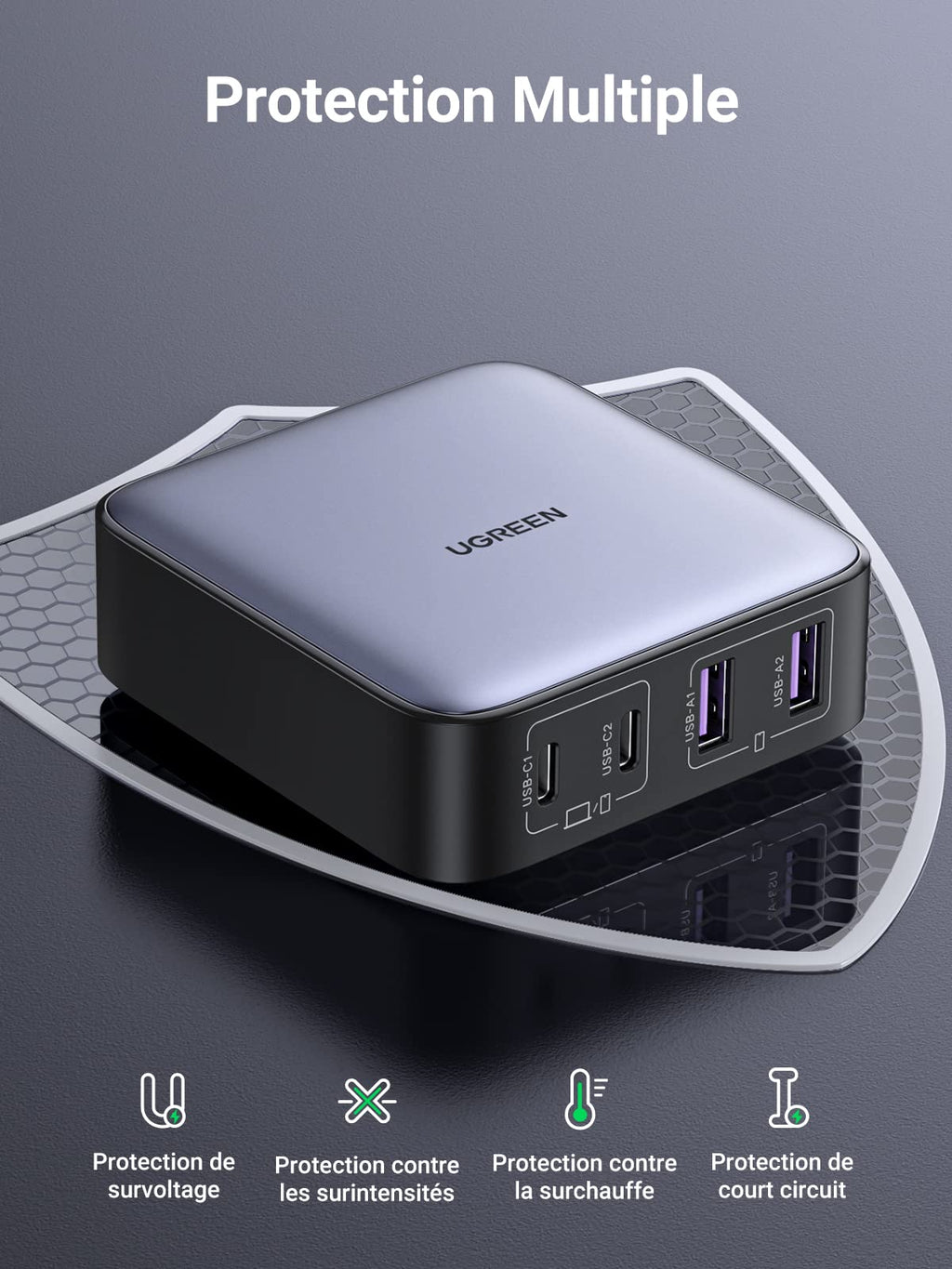 UGREEN Nexode 65W Chargeur USB C 4 Ports