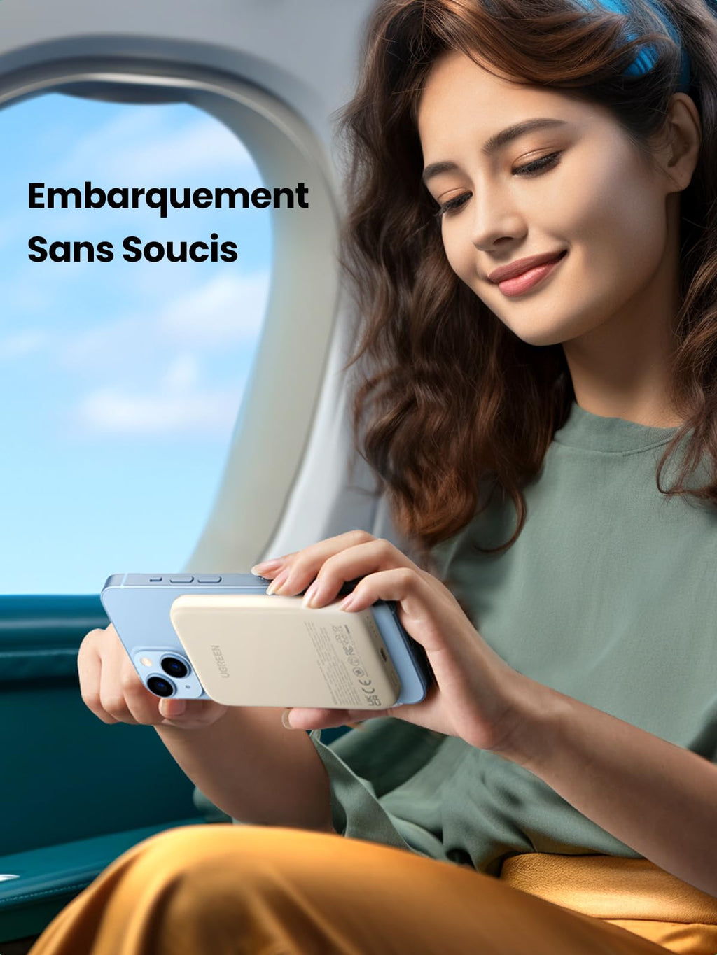 UGREEN Mini Batterie Externe Magnétique sans Fil 5000mAh 15W USB C