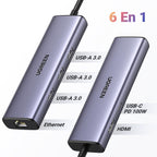 UGREEN Revodok Hub USB C Ethernet Gigabit HDMI 100W PD Charge