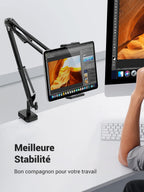 UGREEN Support Tablette Lit Bras Articulé en Aluminium Support Téléphone Flexible Compatible avec iPad Pro 12,9 Air 2022 Mini MediaPad iPhone 15 Plus Pro Max 13 12 Galaxy S23 S22 Redmi Note 11 Pro