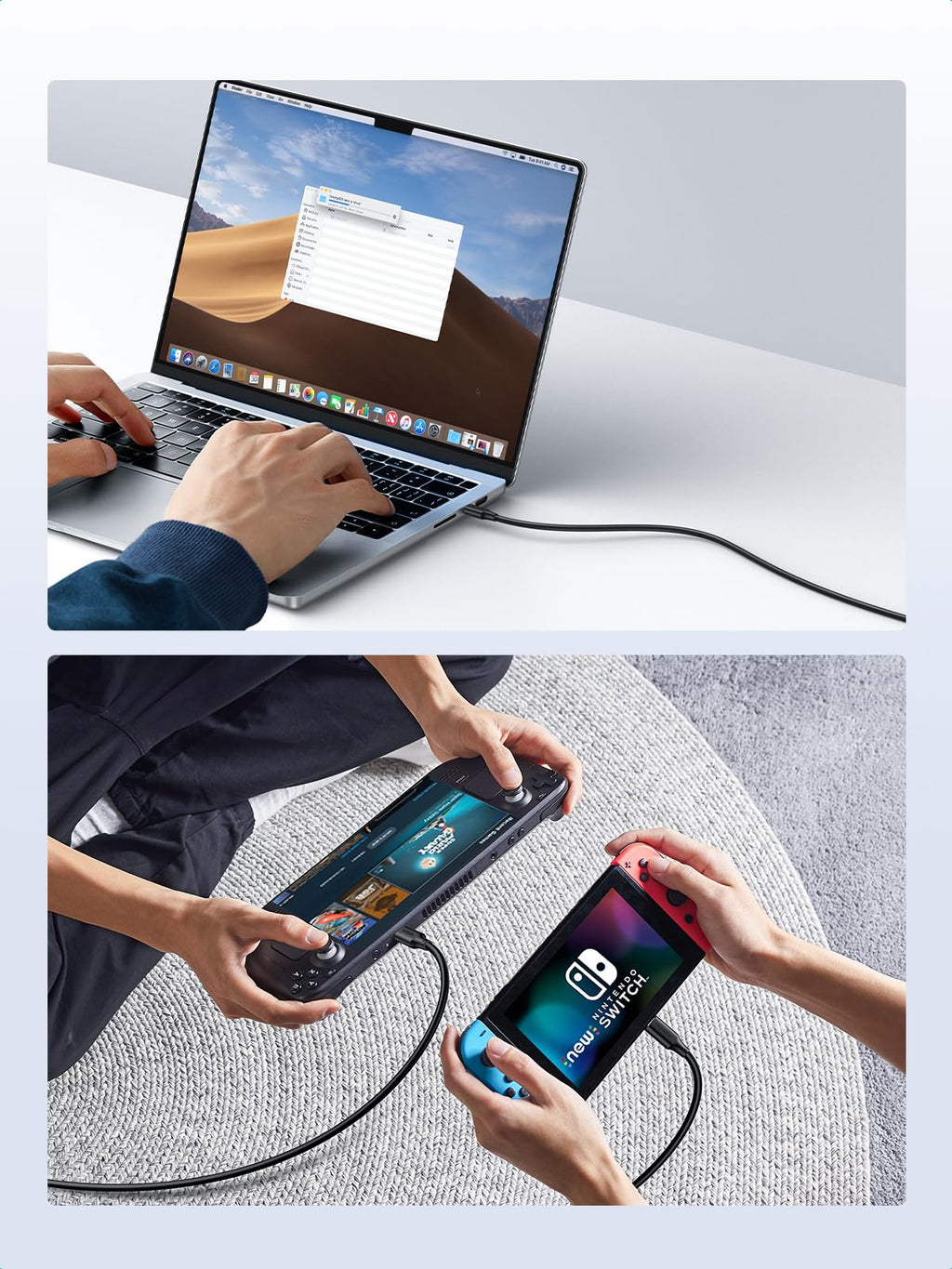 UGREEN Lot de 2 Câble USB C vers USB C PD 100W 5A 20V Câble