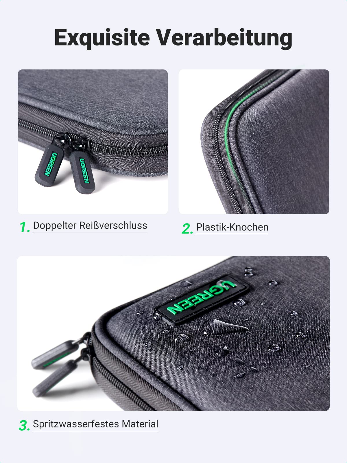 UGREEN Sac Câble Accessoires Électroniques Pochette Protection
