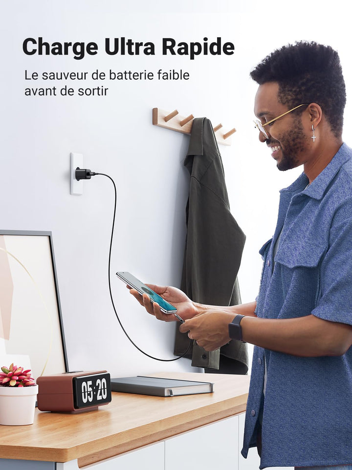 UGREEN 25W Chargeur Ultra Rapide avec 2M Cable USB C
