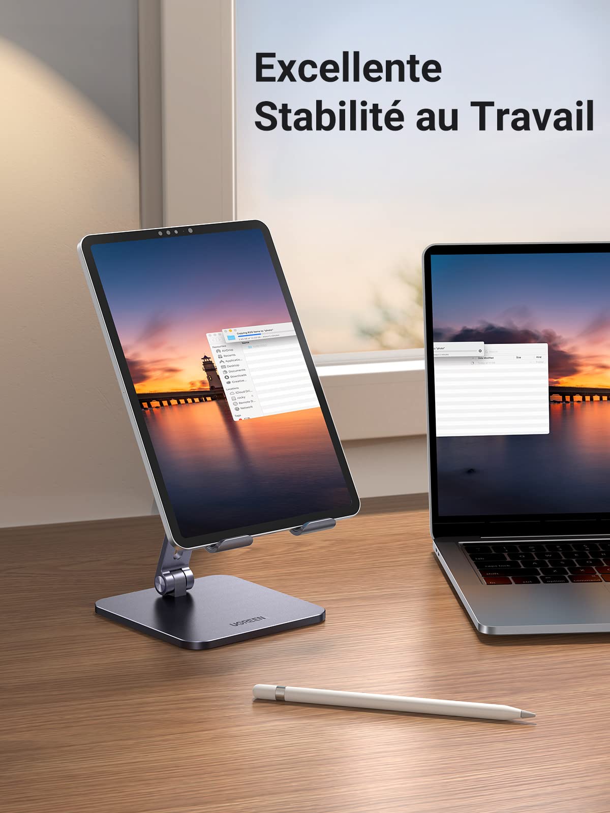 UGREEN Support Tablette Bureau Réglable Repose Tablette Pliable Porte