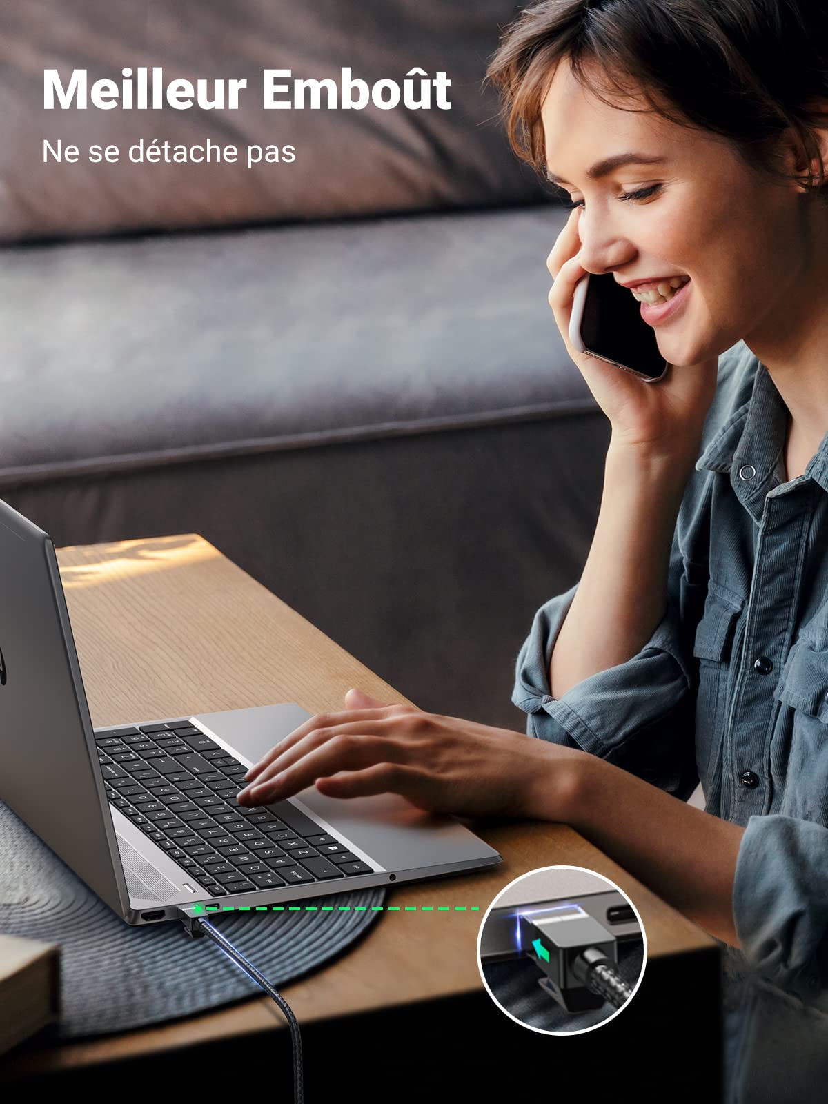 UGREEN Cat 8 Câble Ethernet Réseau RJ45 40Gbps 2000MHz Double Blindage