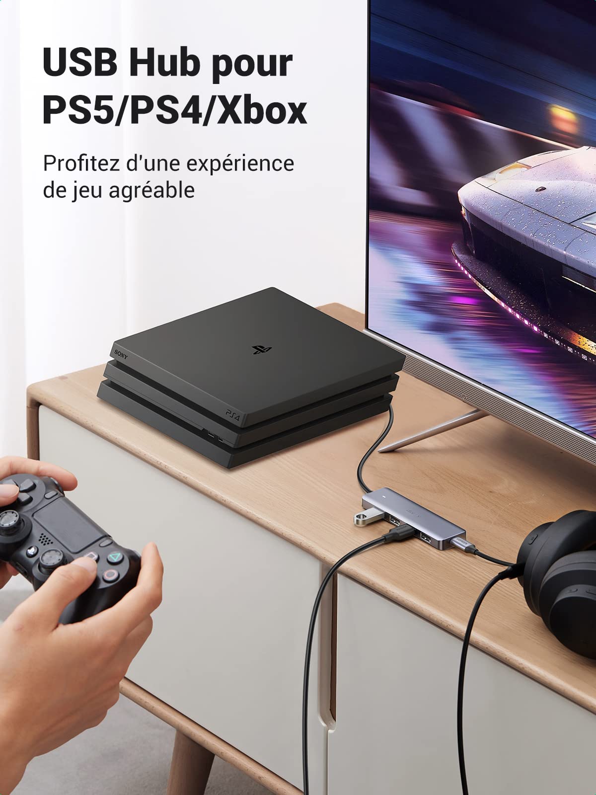 UGREEN Hub USB 3.0 vers 4 Ports USB 5Gbps