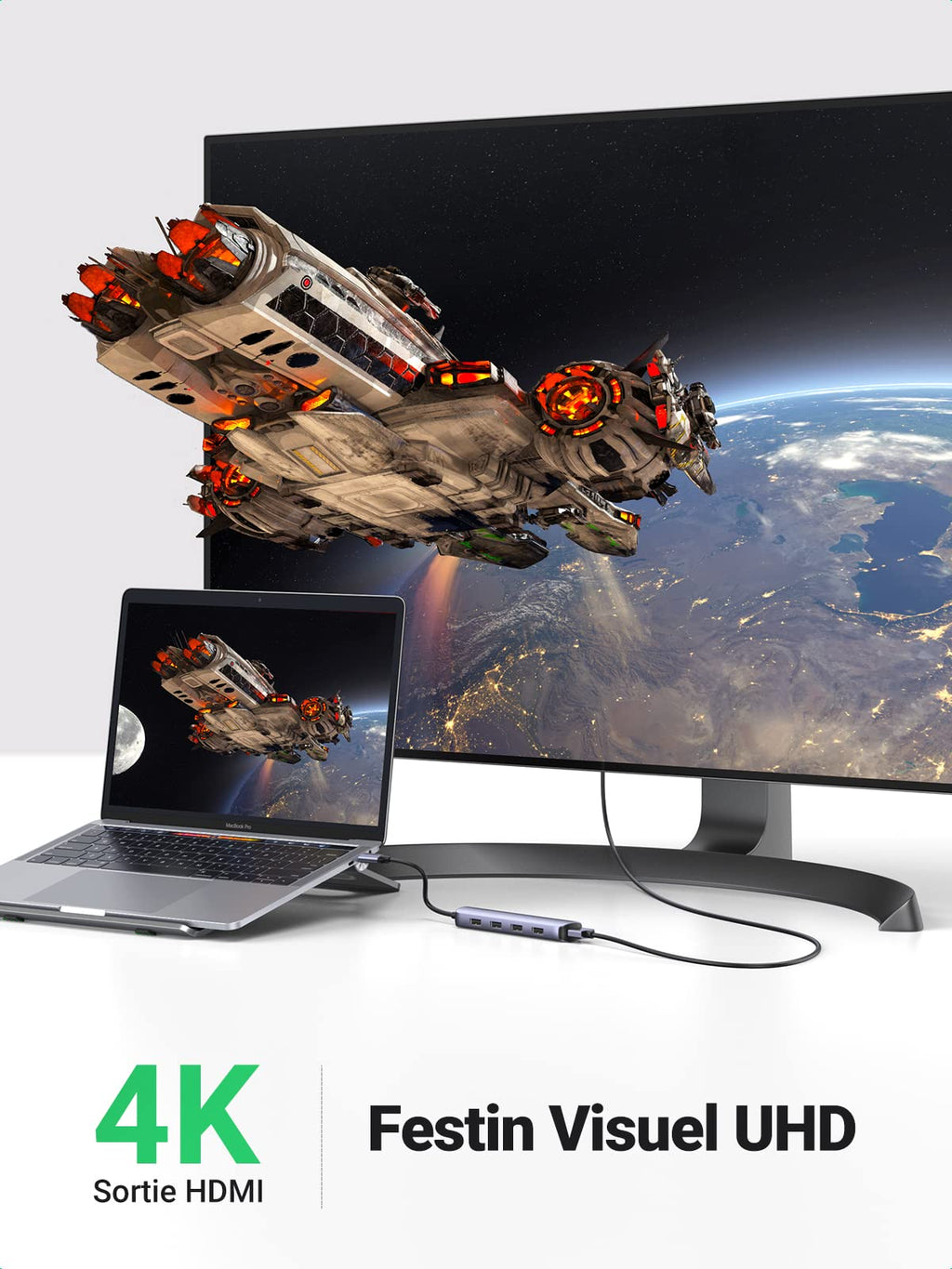 UGREEN Hub USB C (HDMI 4K Adaptateur /USB C vers 4 Ports /USB 3.0 )