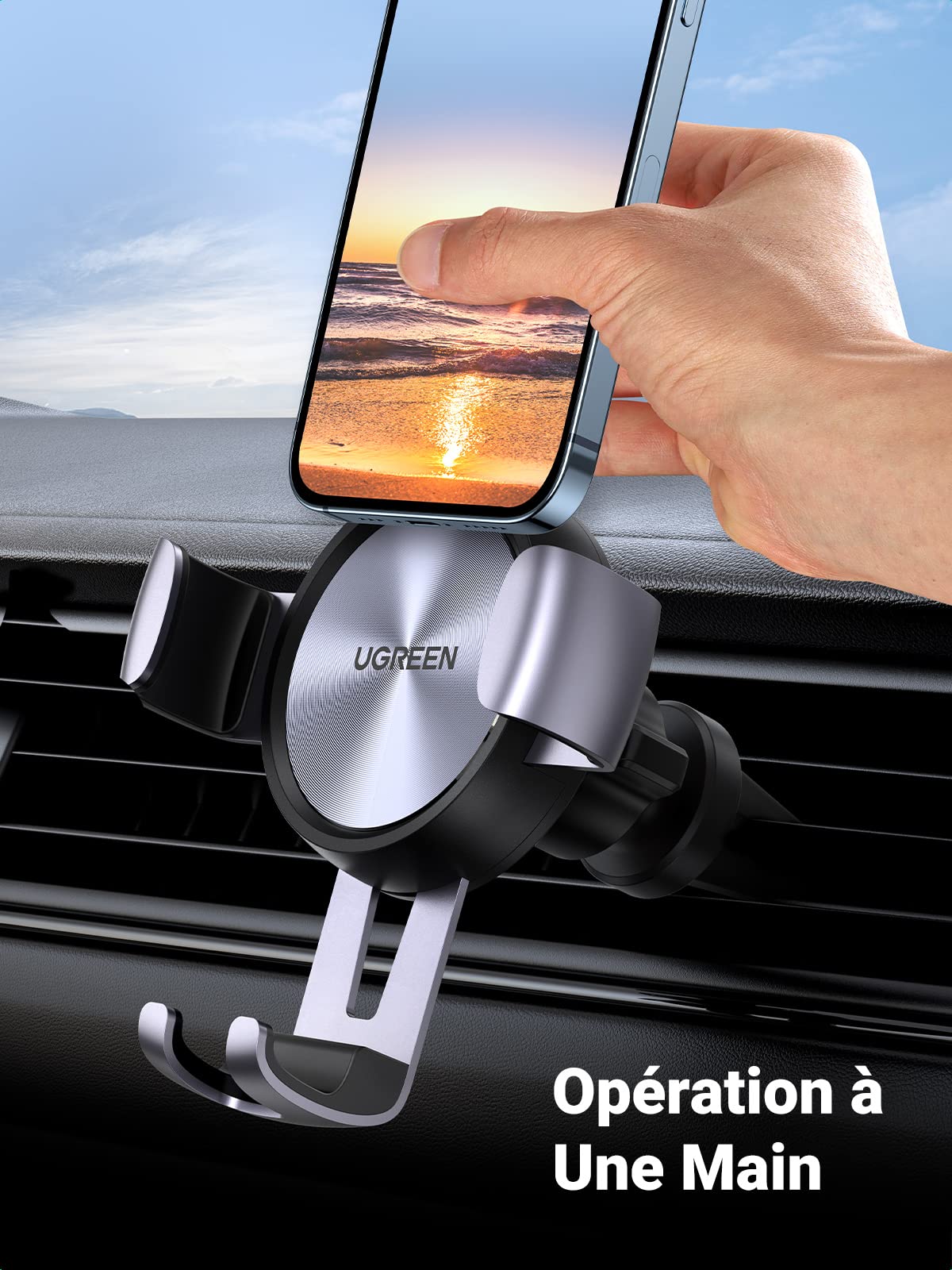 UGREEN Support Téléphone Voiture Rotation 360 Degrés