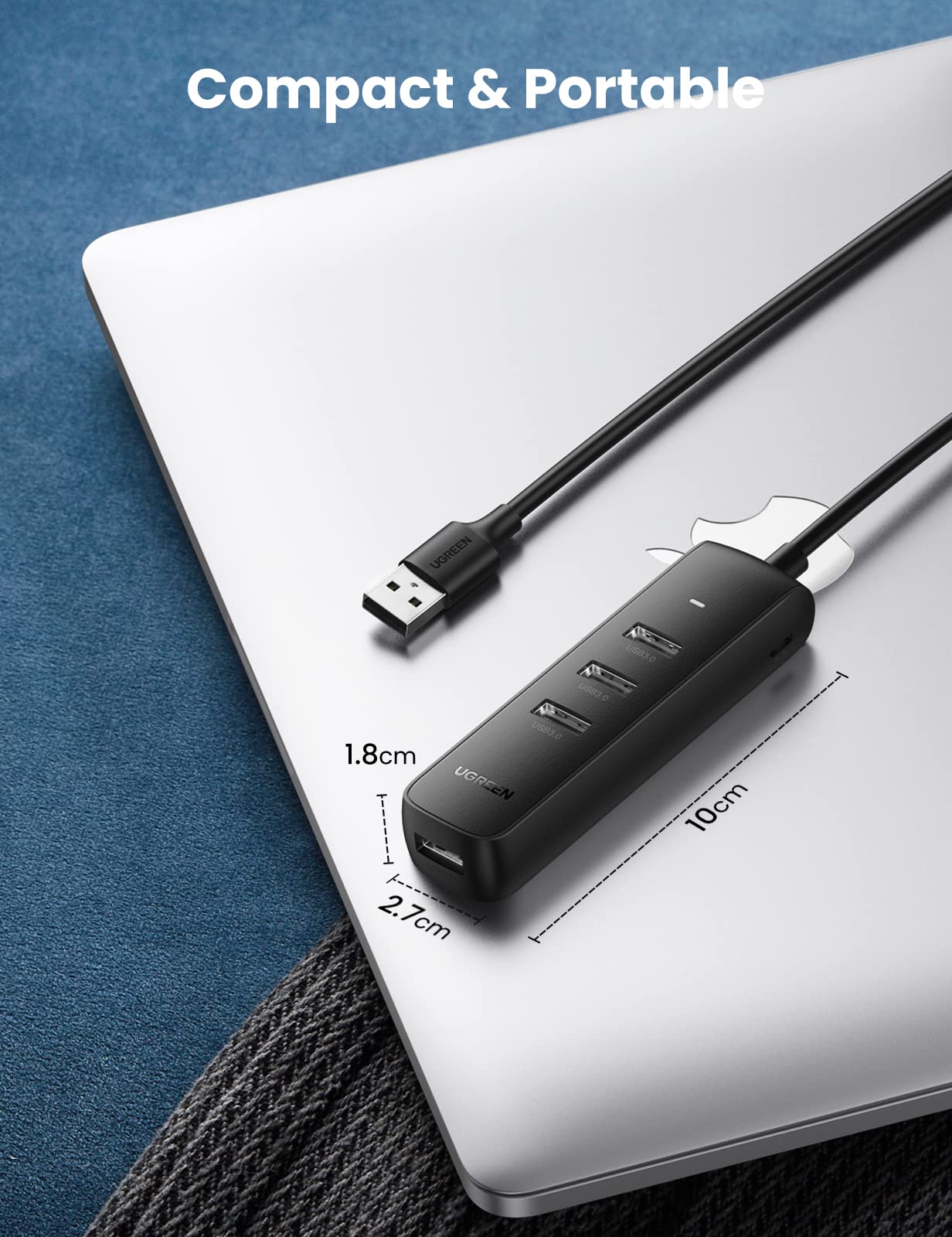 UGREEN Hub USB 3.0 vers 4 Ports USB 5Gbps Transfert Rapide Adaptateur