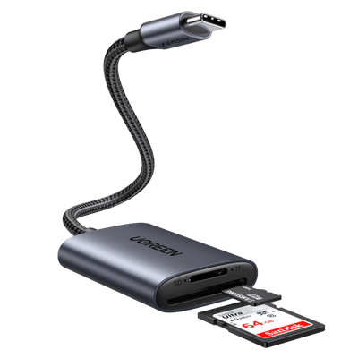 UGREEN Lecteur de Carte SD USB C Adaptateur de Carte SD Micro SD en Aluminium 5Gbps Accès Simultané à 2 Cartes Max 2To