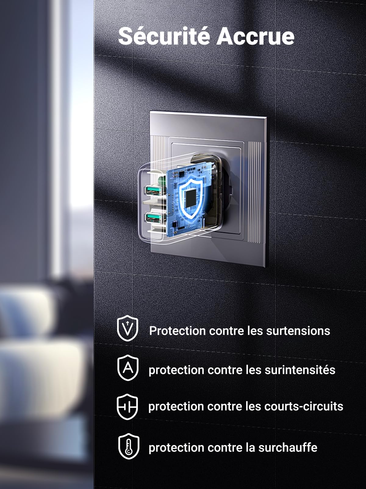 UGREEN 18W Quick Charge 3.0 Chargeur Secteur USB 2 Ports