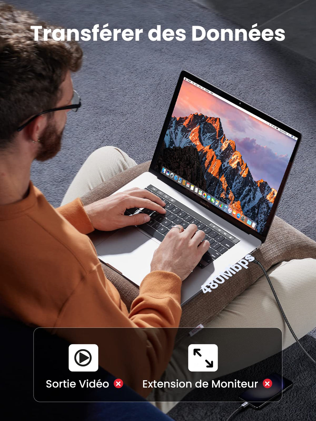 UGREEN Lot de 2 Câble USB C vers USB C PD Charge Rapide 60W