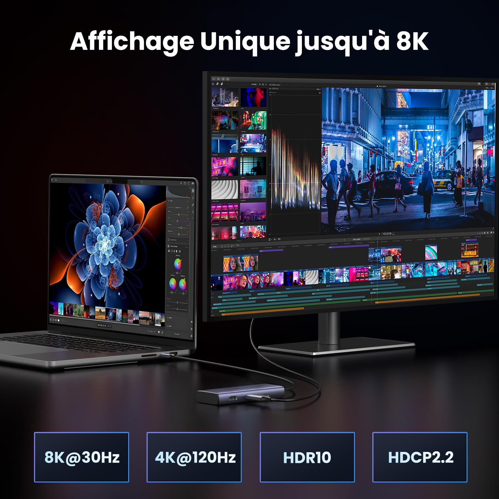 UGREEN Revodok Hub USB C Double HDMI 8K30Hz 4K60Hz 6 en 1 Dock Station