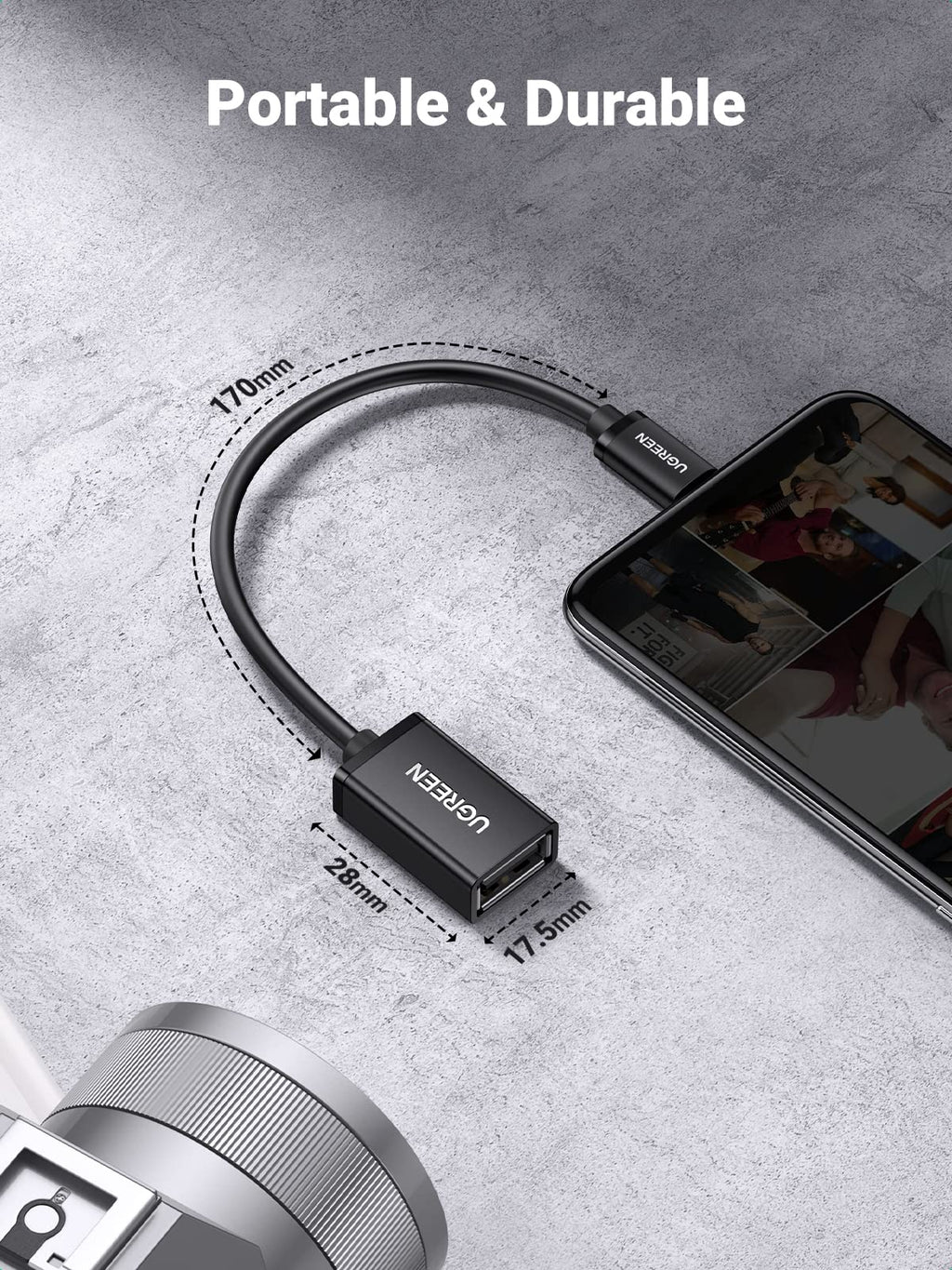 UGREEN OTG Adaptateur Micro USB Mâle vers USB 2.0 Femelle Host Câble OTG Micro USB Compatible Galaxy A10 S7 S6 Edge S5 J3 J4 J5 J6 J7 J8, Galaxy Tab A E S2, Huawei P Smart 2019 Y5 Y6, Honor 8X, Wiko