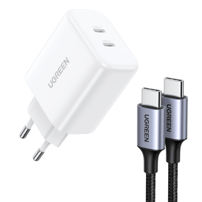 UGREEN Chargeur Rapide USB C 40W avec 3 Ports et Cable USB C 60W