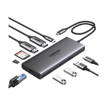 UGREEN Revodok Pro 210 Hub USB-C 10-en-1 (double HDMI 4K 60 Hz, 100 W PD)