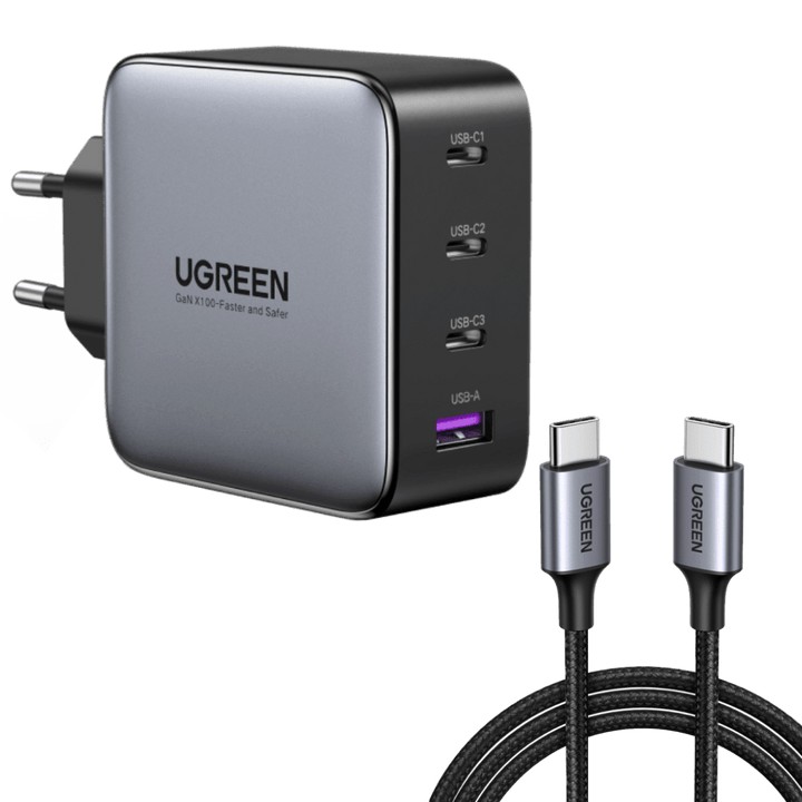UGREEN Nexode 100W Chargeur Rapide 4 Ports avec Câbles USB C