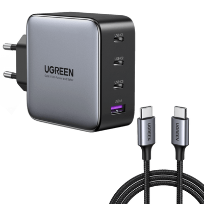 UGREEN Nexode 100W Chargeur Rapide 4 Ports avec Cables USB C