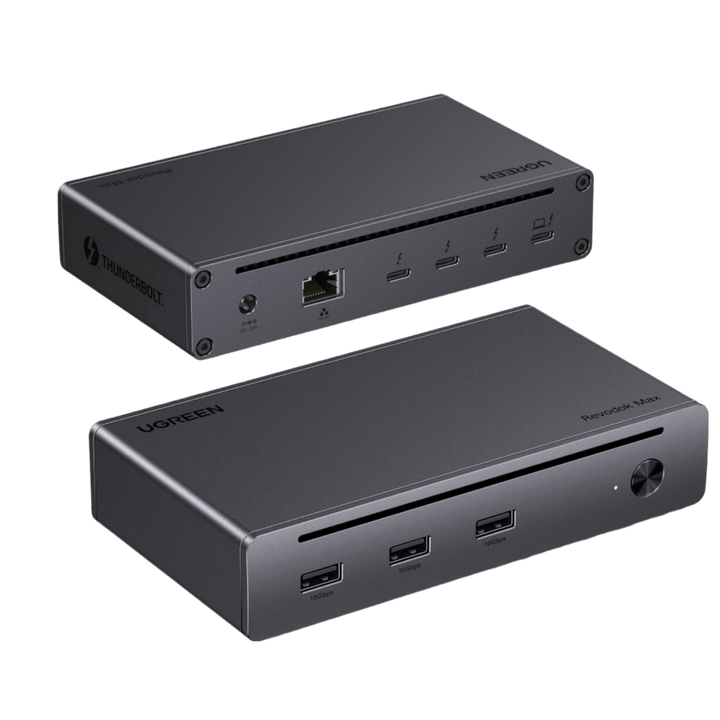 UGREEN Revodok Max 208 Dock Station Accueil 8 en 1 Triple Thunderbolt 4 15W 40Gbps Unique 8K30Hz Double Écran 4K60Hz Hub USB 3.2 10Gbps Dock USB C Ethernet RJ45 1000Mbps DC 140W Alimenté