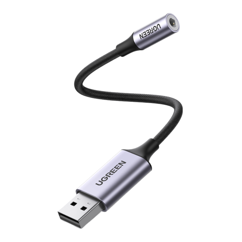 UGREEN Adaptateur USB vers Jack 3,5mm Carte Son Externe USB