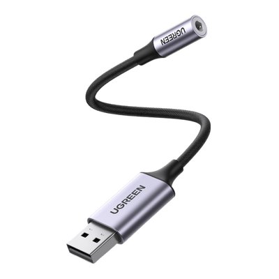 UGREEN Adaptateur USB vers Jack 3,5mm Carte Son Externe USB pour Casque Audio Micro TRRS Enceinte Haut Parleur Plug et Play