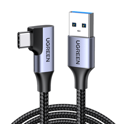 UGREEN Câble USB C vers USB 3.0 Coudé Charge Rapide 3A en Nylon Tressé