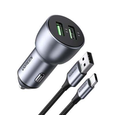 UGREEN Chargeur Allume Cigare USB QC 3.0 36W 2 Ports Chargeur Voiture