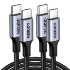 UGREEN Lot de 2 Câble USB C vers USB C PD 100W Câble Nylon Tressé