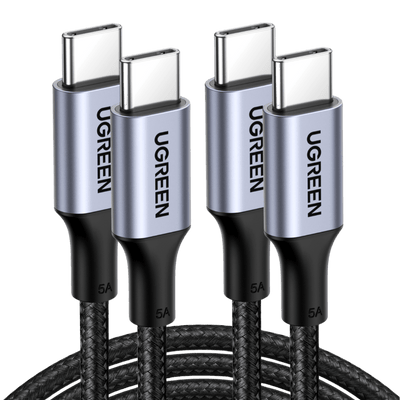 UGREEN Lot de 2 Câble USB C vers USB C PD 100W 5A 20V Câble USB Type C Nylon Tressé Charge Rapide